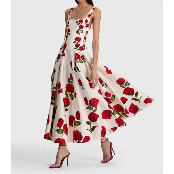 ALICE + OLIVIA Dresses & Skirts - NEW ALICE + OLIVIA adley midi dress in summer poppy